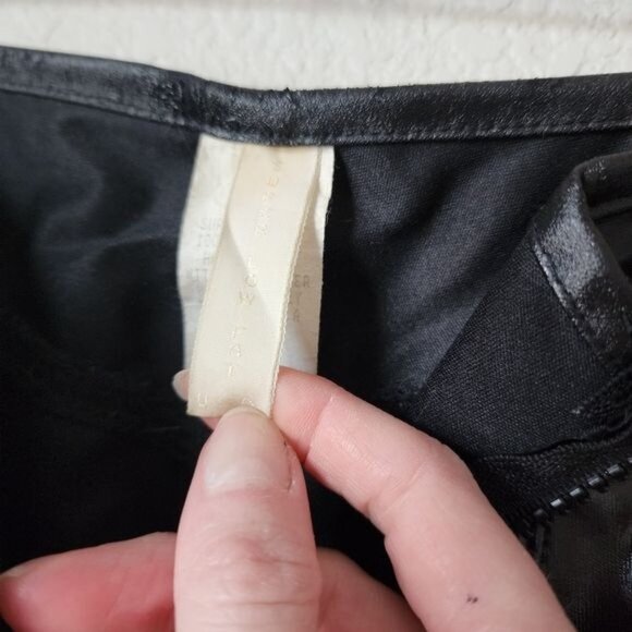 SUPER‎ LOW FAT x VINTAGE 90s Mall Goth Faux Leather shiny black padded pants - Picture 12 of 16